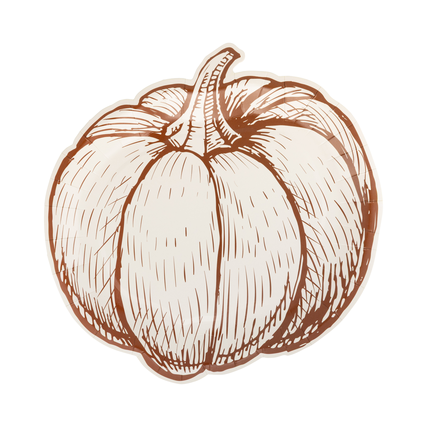 Pumpkin Line Art Shaped Paper Plates