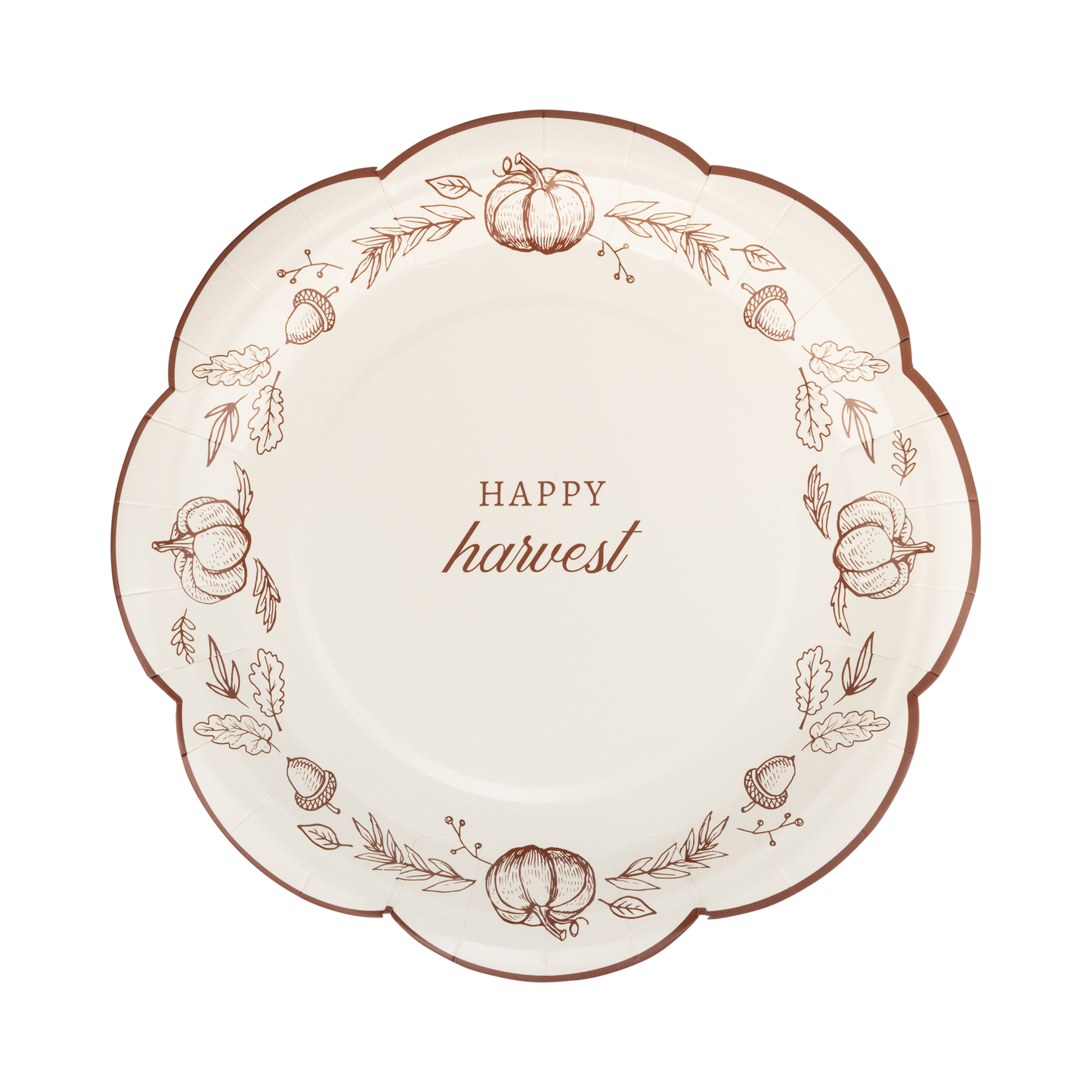 Happy Harvest Line Art Paper Plates