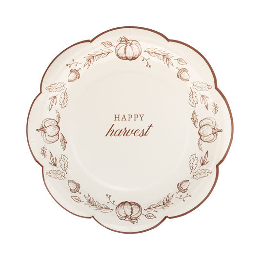 Happy Harvest Line Art Paper Plates