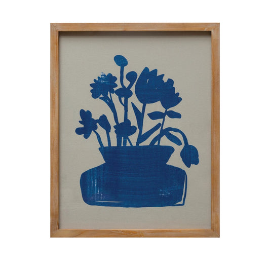 Wood Framed Flowers in Vase