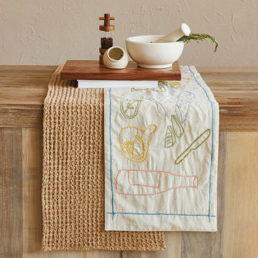 Embroidered Sketch Tablescape Runner