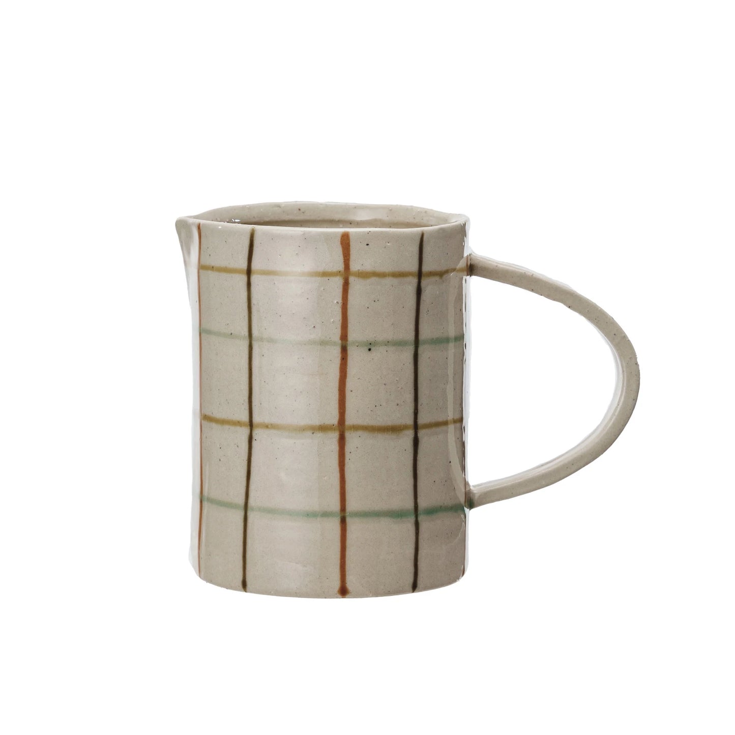 32oz Stoneware Plaid Pitcher