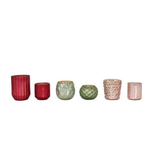 Holiday Mercury Glass Votive Holder