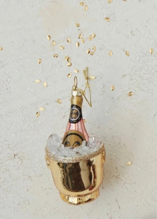 Pink and Gold Ice Bucket Ornament