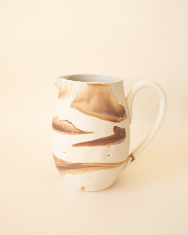 Matte  Marbled Stoneware Pitcher