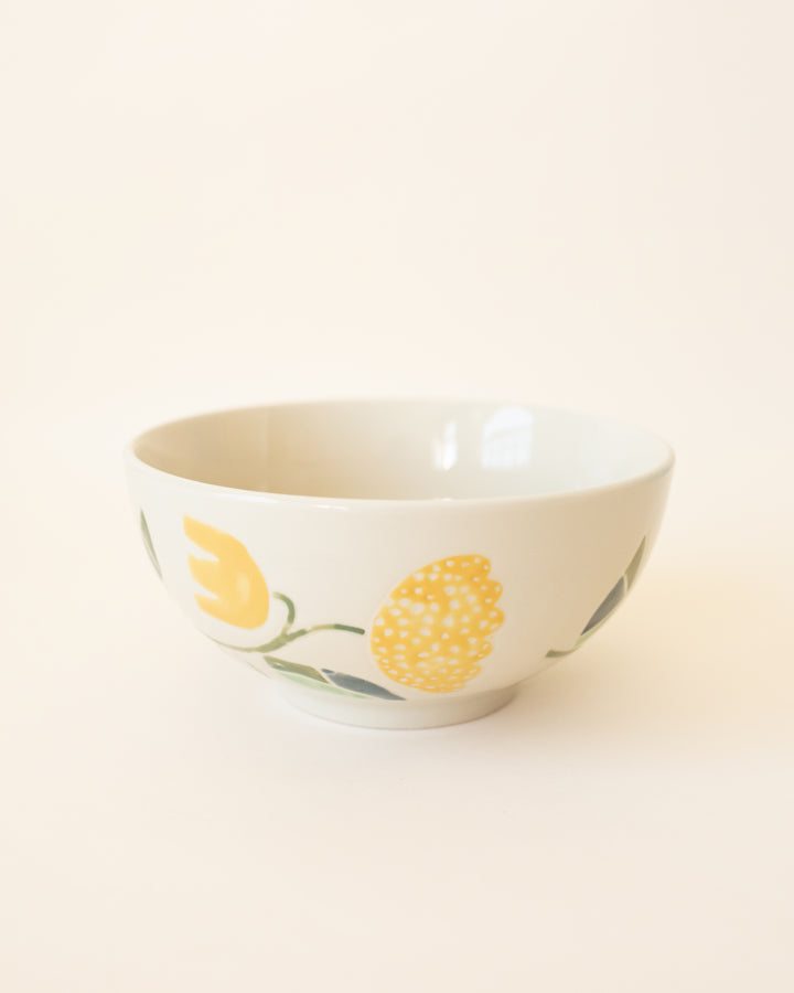 Wax Flower Stoneware Bowl