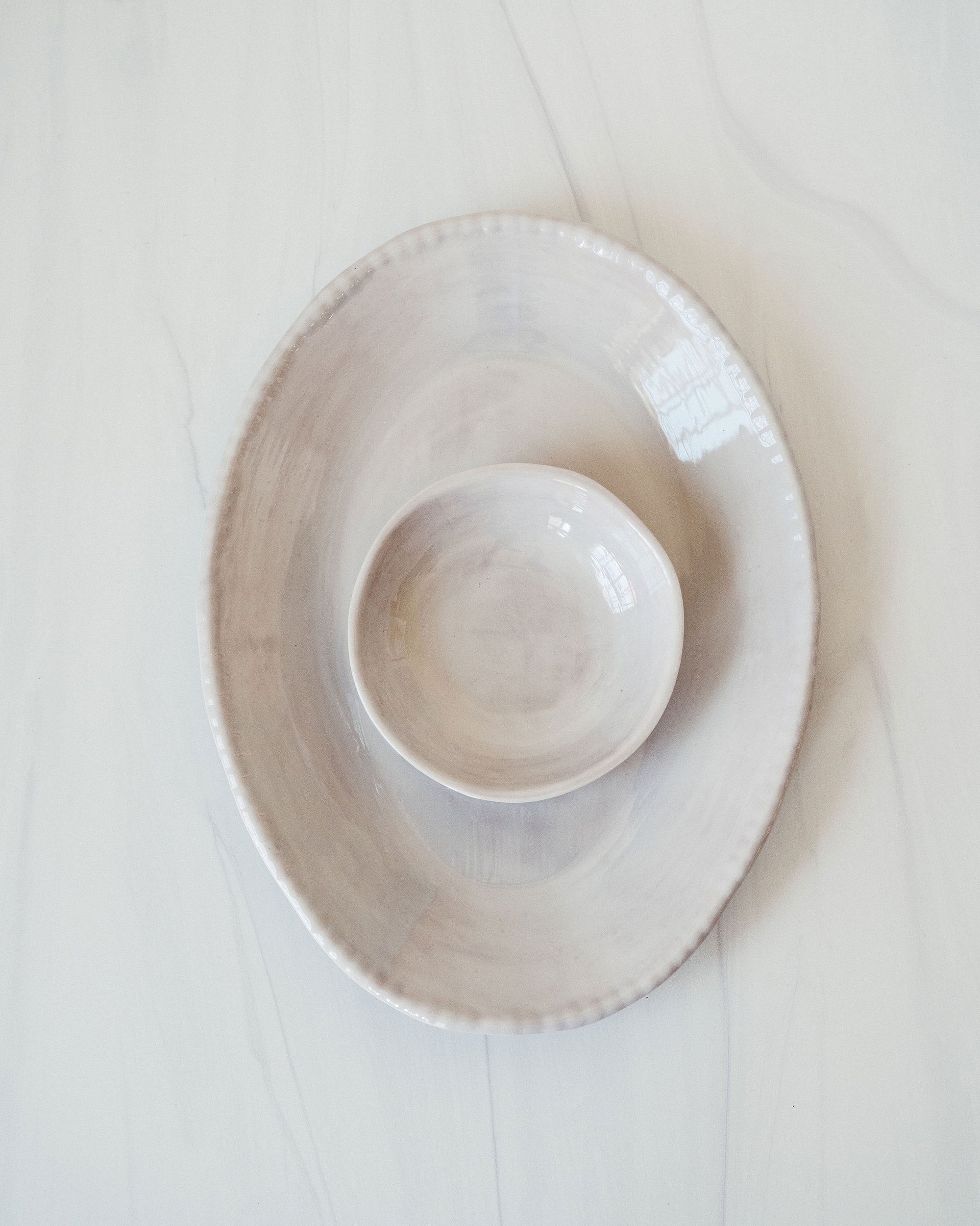 Beaded Serving Oval Tray