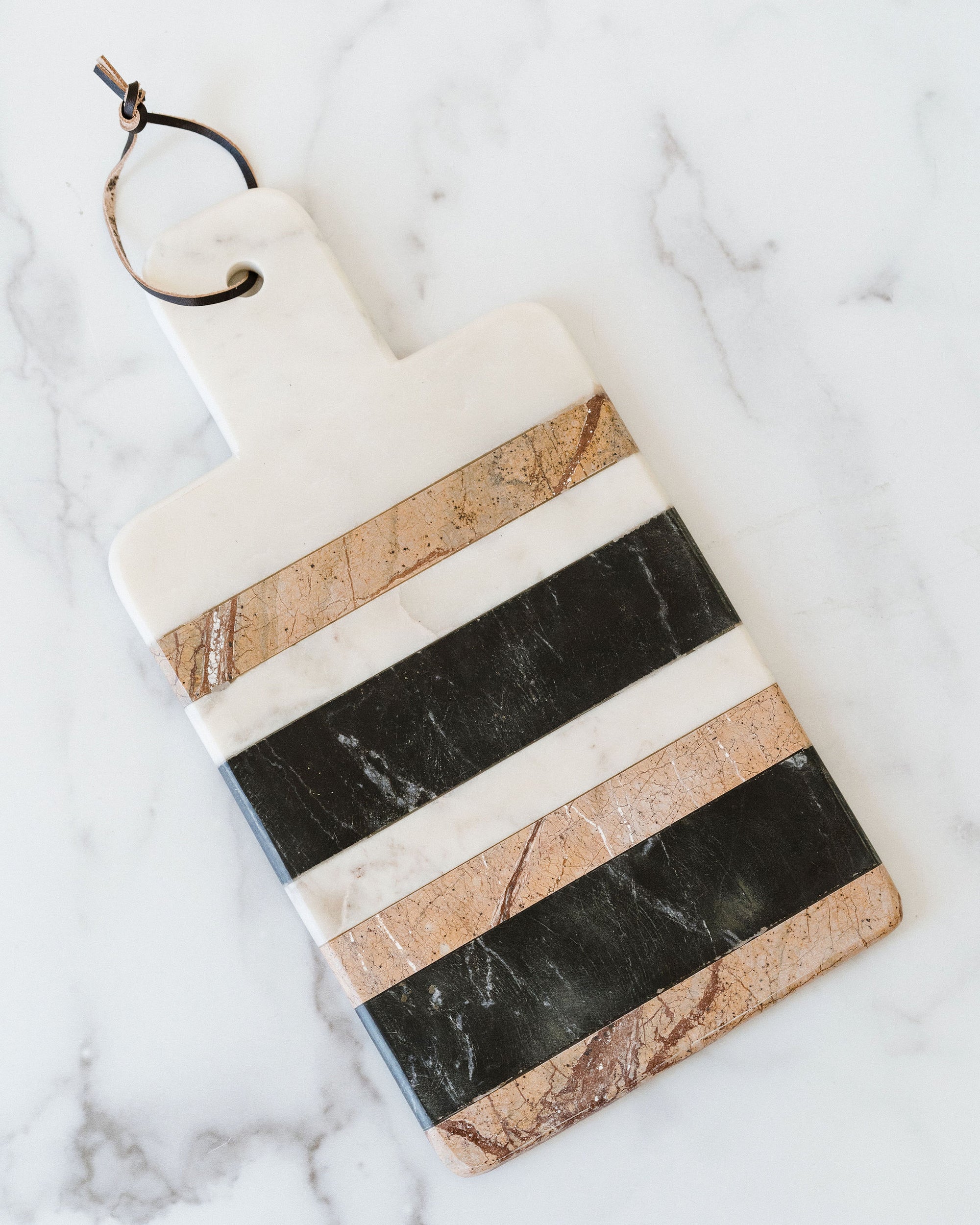 Rectangle Marble board w/ leather tie