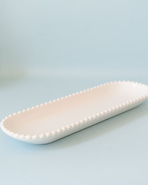 Beaded Pearl Oval Tray