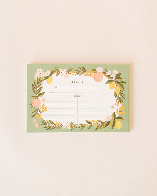 Citrus Floral Recipe Cards