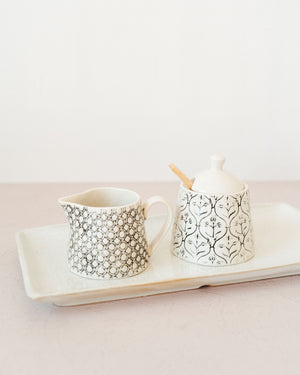 Black and Cream Dotted Creamer