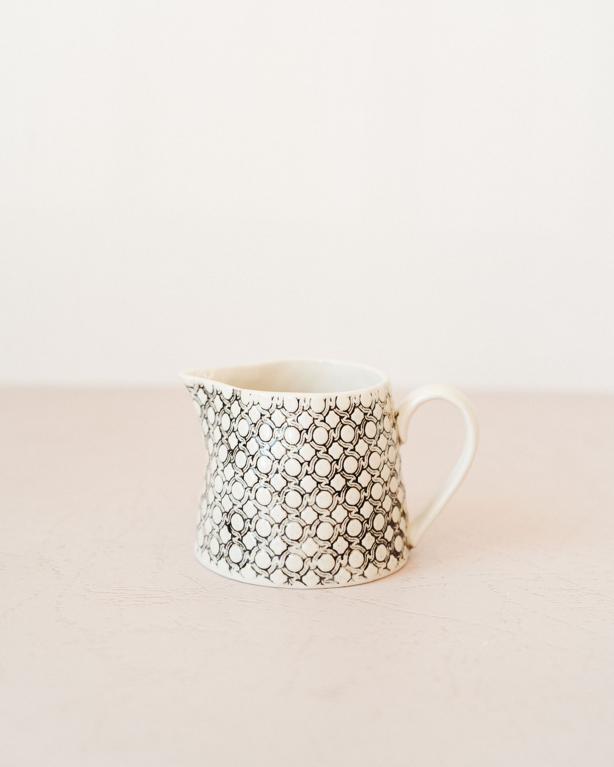 Black and Cream Dotted Creamer