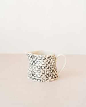 Black and Cream Dotted Creamer