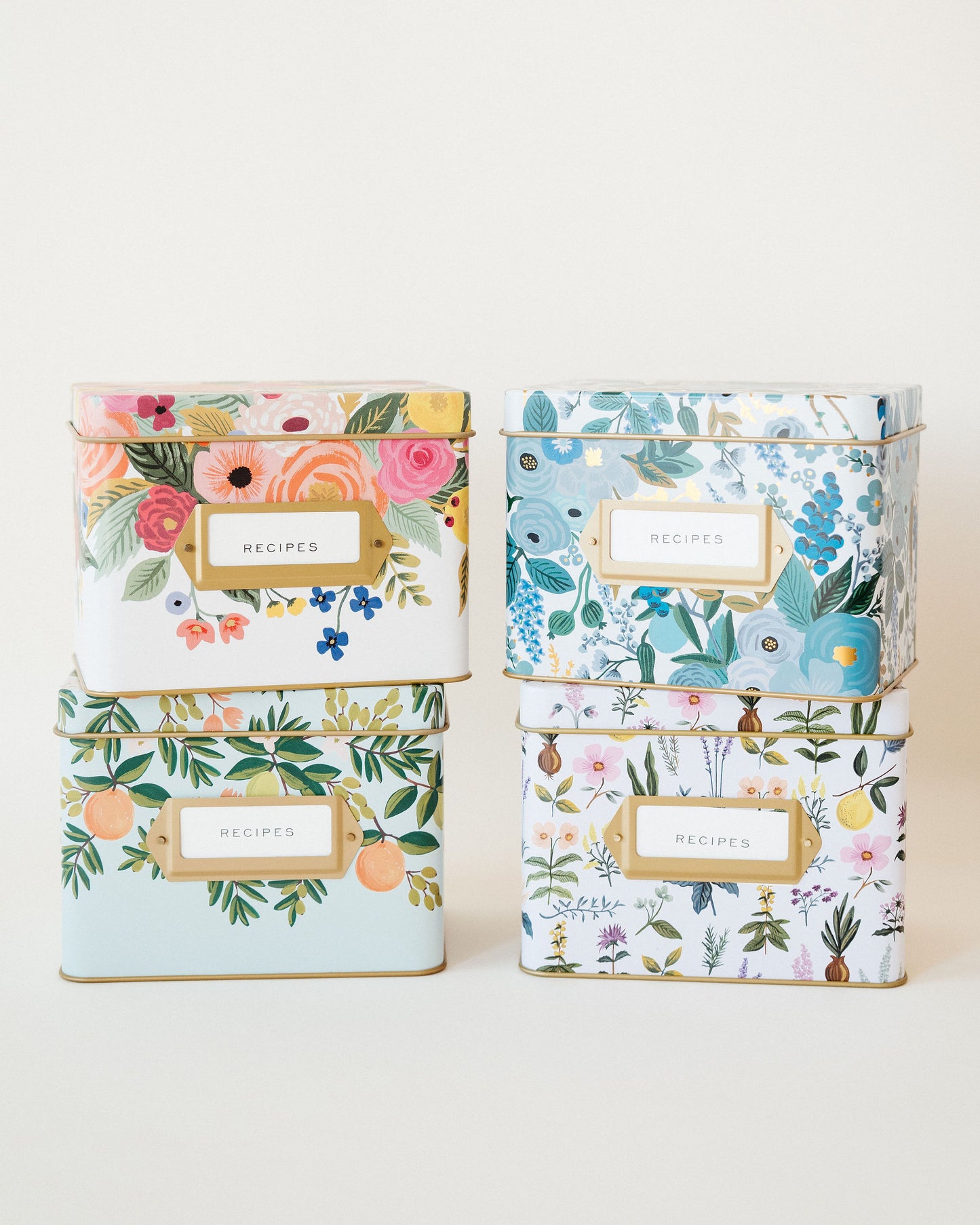 Garden Party Blue Recipe Box