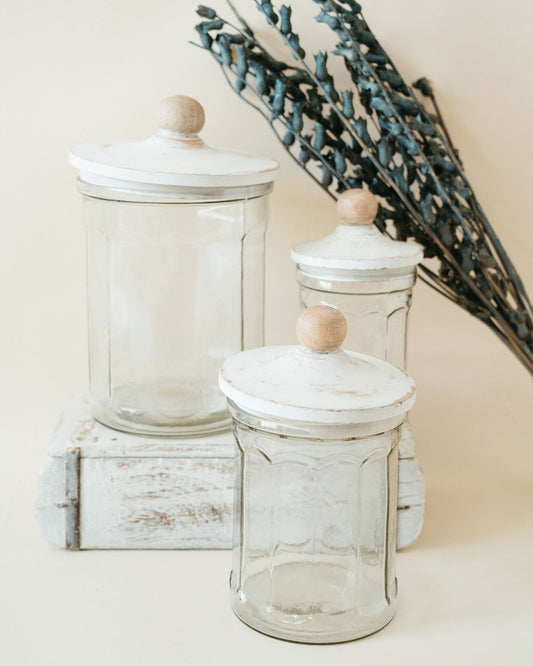 Glass Canister w/ Wood Top