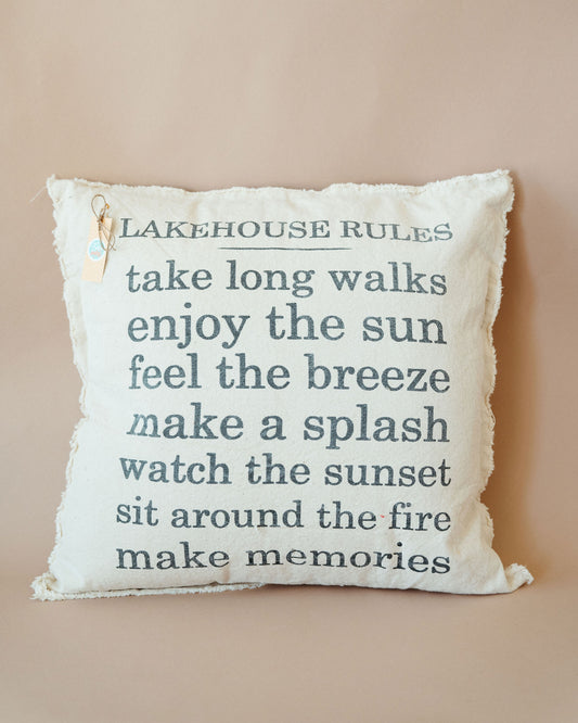 Lake House Rules Square Pillow