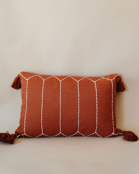 Cotton Lumbar Pillow w/ Tassle