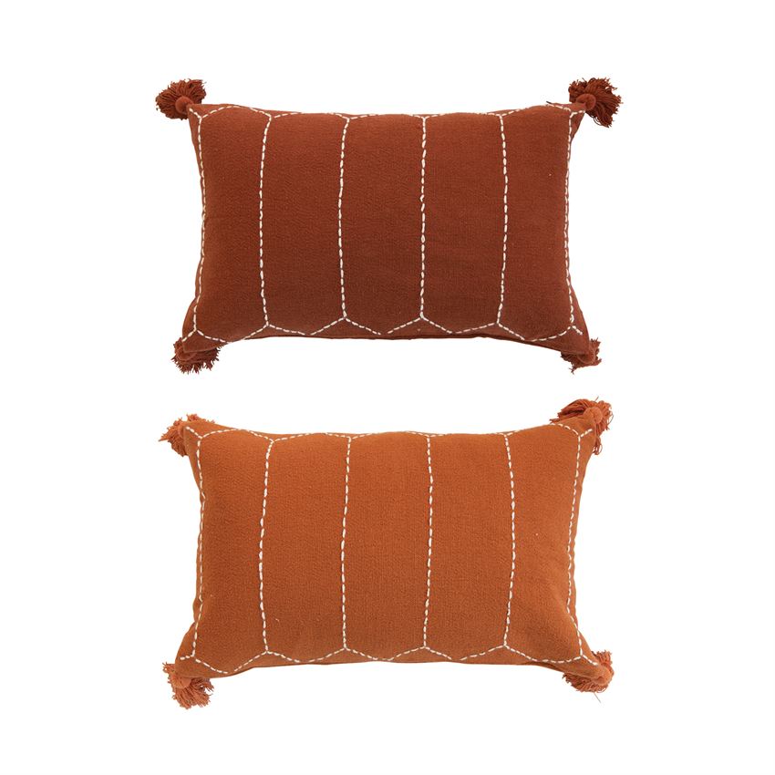 Cotton Lumbar Pillow w/ Tassle